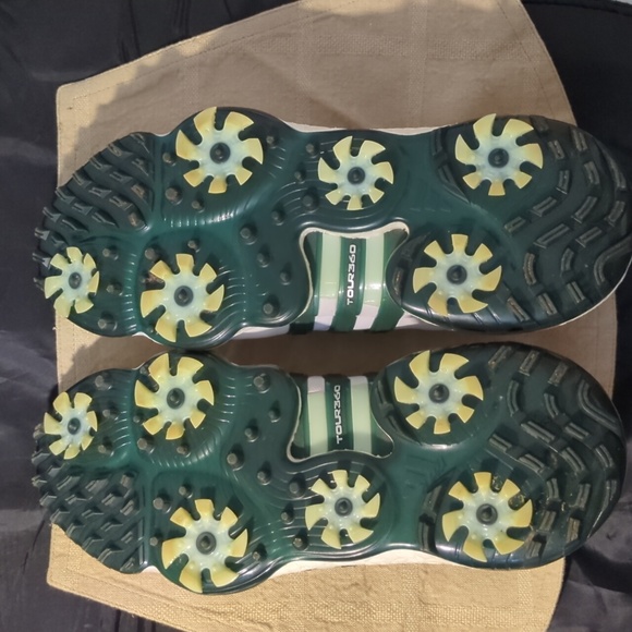 Adidas Men's Professional Tour 360 Golf Shoes In White & Dark Green Only $75 - Picture 7 of 7